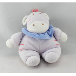 Doudou zébre vache mauve parme col bleu TEX