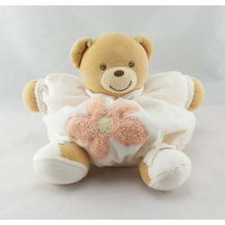 Doudou ours boule patapouf blanc fleur orange KALOO