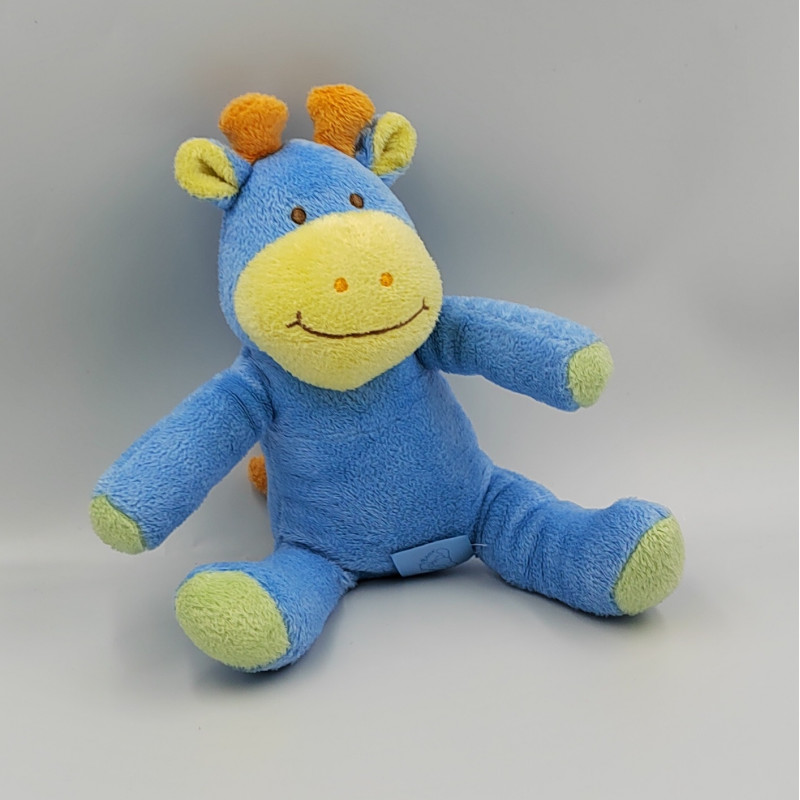 Doudou girafe vache bleu KING BEAR