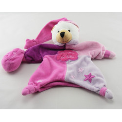 Doudou plat marionnette ours rose UN REVE DE BEBE