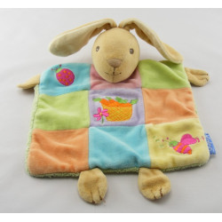 Doudou plat ours patchwork multicolore miel abeille KALOO