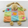 Doudou plat ours patchwork multicolore miel abeille KALOO