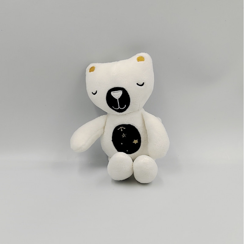 Doudou chat blanc bleu marine PREMAMAN