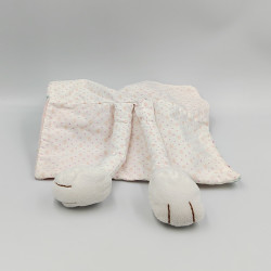 Doudou plat lapin rose blanc bleu fleurs EARLYS DAY PRIMARK