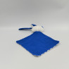 Doudou plat lapin blanc bleu rayé TAO TAPE A L'OEIL