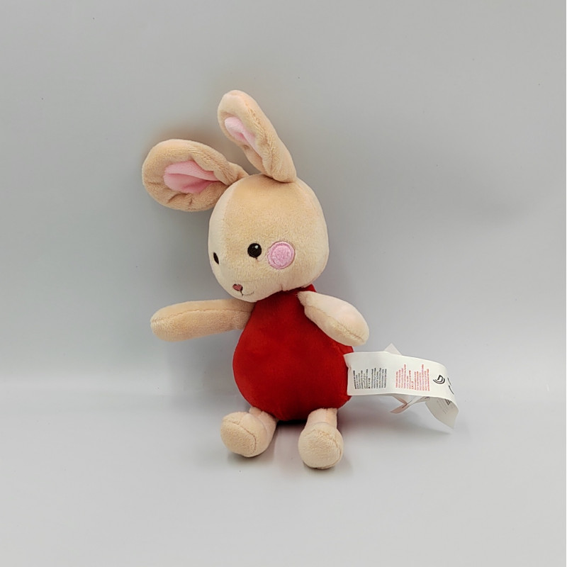 Doudou lapin beige rouge SERGENT MAJOR