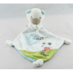 Doudou ours mouchoir Chut on dort souris POMMETTE