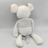 Doudou souris blanche rose grise OBAIBI