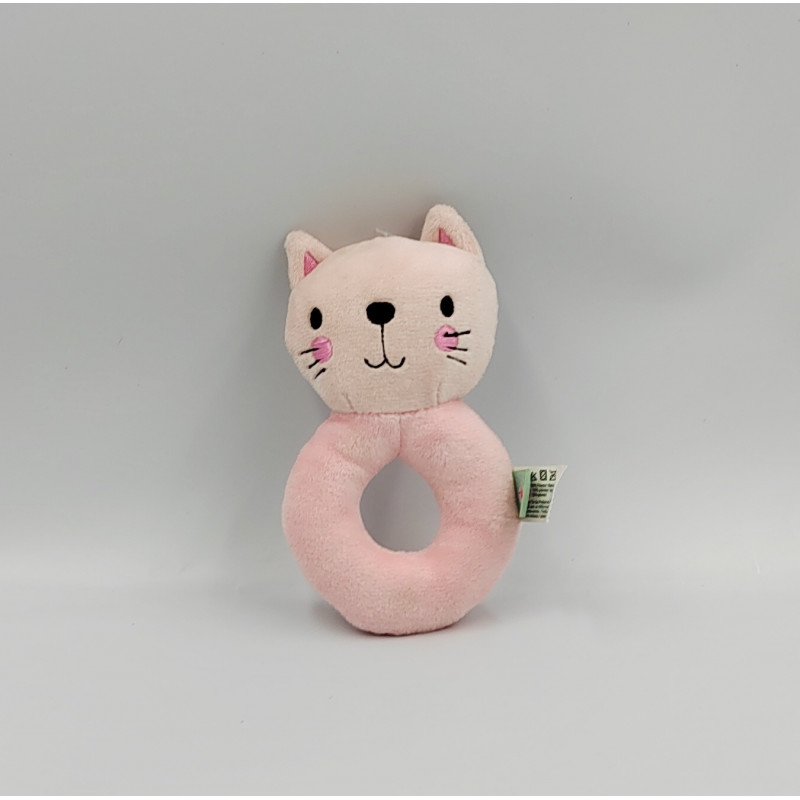 Doudou hochet chat rose CARSTENSEN