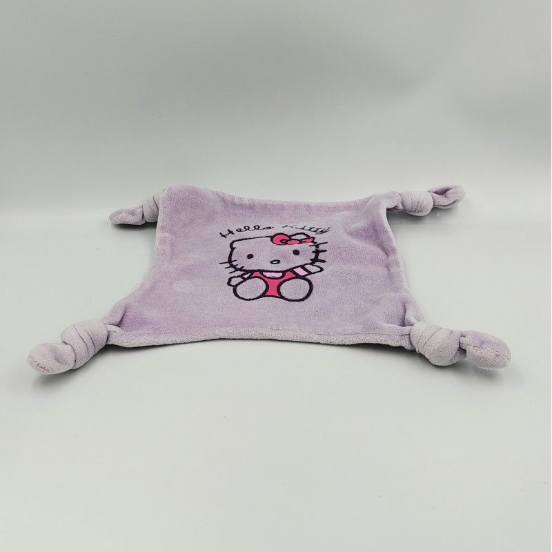 Doudou plat chat HELLO KITTY rose mauve
