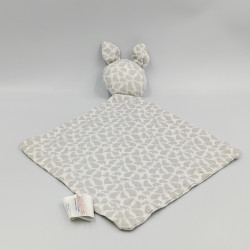 Doudou plat lapin gris blanc ours OBAIBI