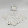 Doudou plat lapin gris blanc ours OBAIBI