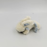Doudou et compagnie lapin blanc bleu tout doux Bonbon attache tétine