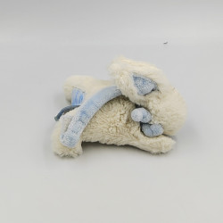Doudou et compagnie lapin blanc bleu tout doux Bonbon attache tétine
