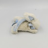 Doudou et compagnie lapin blanc bleu tout doux Bonbon attache tétine