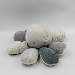 Doudou pieuvre poulpe gris pois NATTOU