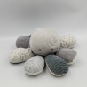 Doudou pieuvre poulpe gris pois NATTOU