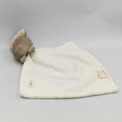 Doudou hibou chouette marron blanc étoiles mouchoir ZARA