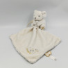 Doudou plat souris blanche crème mouchoir perle KALOO