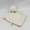 Doudou plat souris blanche crème mouchoir perle KALOO