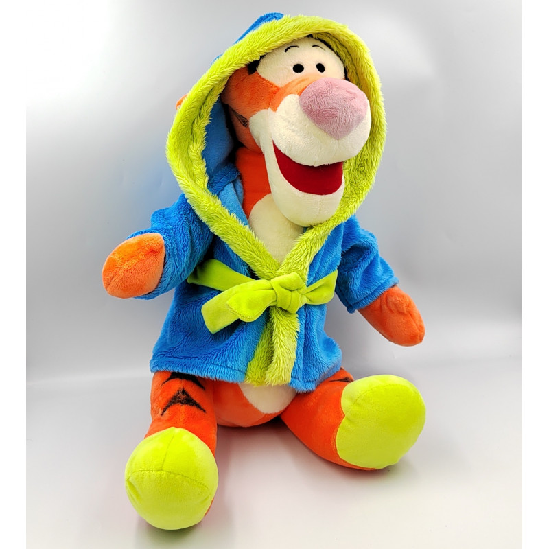Grande peluche Tigrou en pyjama peignoir bleu vert DISNEY NICOTOY