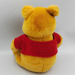 Ancienne Peluche Winnie l'ourson pull rouge en laine Disney