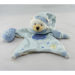 Doudou marionnette ours bleu ciel Poudre UN REVE DE BEBE