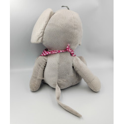 Grande peluche souris grise rose carreaux ZEEMAN