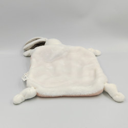 Doudou plat lapin blanc rose rayé Tendres et Douces KALOO