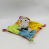 Doudou plat ane zébre gris orange jaune vert bleu pois NICOTOY