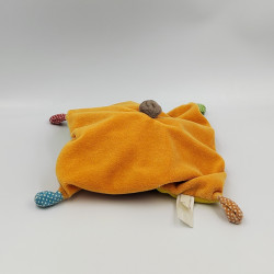 Doudou plat ane zébre gris orange jaune vert bleu pois NICOTOY