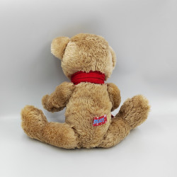 Peluche ours beige articulé écharpe rouge HARRY