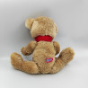 Peluche ours beige articulé écharpe rouge HARRY