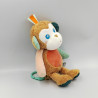 Doudou musical singe beige bleu vert rouge KALOO