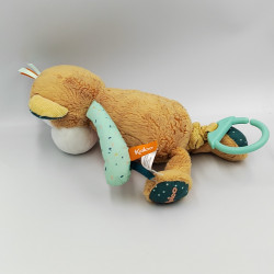 Doudou musical singe beige bleu vert rouge KALOO