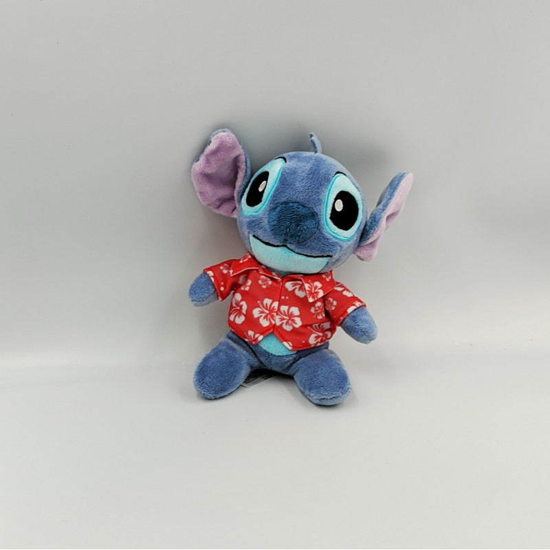 Petite Peluche Stitch Hawai chemise rouge à fleurs de Lilo et Stitch DISNEY
