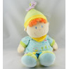 Doudou lutin garçon bleu avion brodé NICOTOY