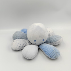 Doudou pieuvre poulpe bleu pois NATTOU