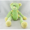 Doudou ours vert jaune bras jambes coulissant CMP