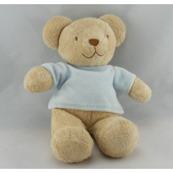 Doudou Ours Beige maillot pull bleu fleur brodée Tex