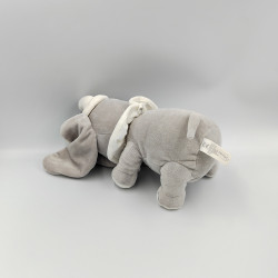 Doudou éléphant gris Dumbo col blanc NICOTOY