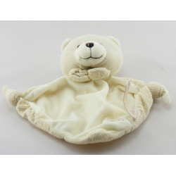 Doudou plat ours beige blanc TIAMO COLLECTION