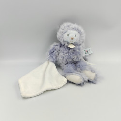 Doudou et compagnie ours bleu mouchoir blanc TROP MIMI