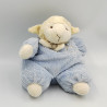 Doudou mouton bleu blanc coeur CMP