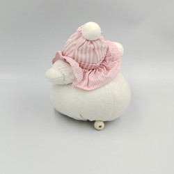 Doudou boule musical lutin blanc rose rayé MOULIN ROTY