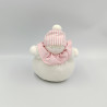 Doudou boule musical lutin blanc rose rayé MOULIN ROTY