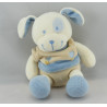 Doudou chien cocard bleu beige coeur NICOTOY