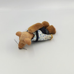 Ancienne peluche souris marron salopette jean BINO 