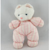 Doudou lapin blanc rayé rose TARTINE ET CHOCOLAT