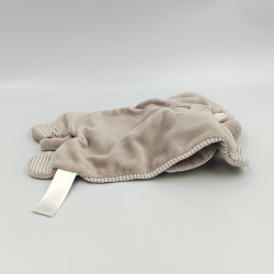 Doudou plat éléphant gris beige blanc rayé H&M